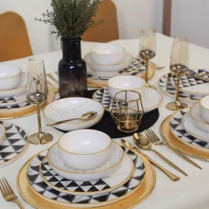 Wereldwijde Verzending Keramika Serviesset - Keraart Trigon - 24 delig - 6 Personen - Stoneware