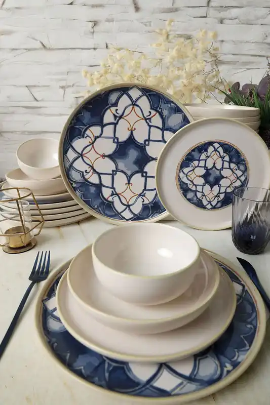 Nieuwe Collectie Keramika Serviesset - Wave Flow - 24 delig - 6 Personen - Stoneware