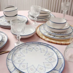 Fabrieksprijs Keramika Serviesset - Floral Waves - 24 delig - 6 Personen - Stoneware
