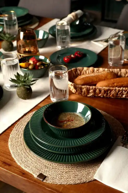Keramika Serviesset - Zumrut Line - 24 delig - 6 Personen - Stoneware Lage Prijs