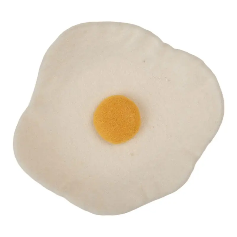 Luxe Clayre & Eef Decoratie schaal Ei Ø 18x3 cm Wit Vilt