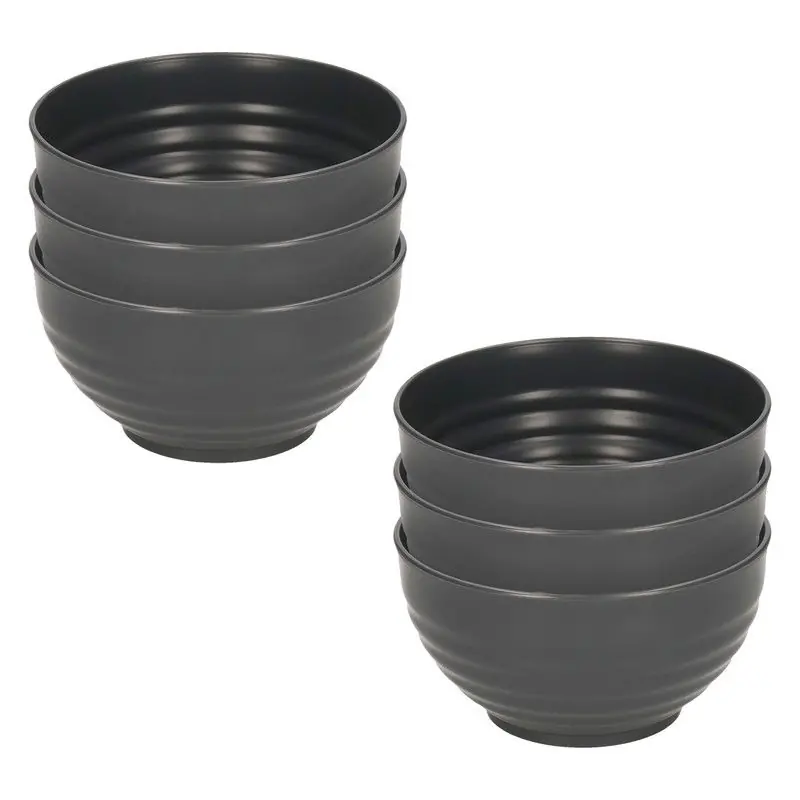Finale Uitverkoop Plasticforte Kommetjes/schaaltjes - 6x - Dessert/ontbijt - Kunststof - D13 x 7 cm - antraciet - Kommetjes