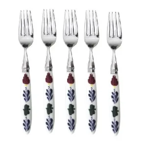 Professioneel Boerenbont Gebaksvork / Dessertvork 16cm set 5 Stuks