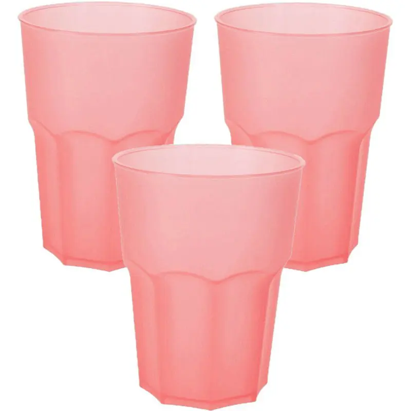 Excellent Houseware Drinkbekers - 24x - rood - kunststof - 480 ml - Bekers Bulkbestelling