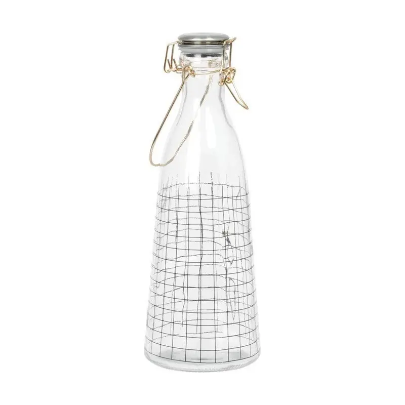 Present Time waterfles – Met vierkanten patroon – Disigned By Box32– Glas 29 cm – Transparant Veilige Betaling