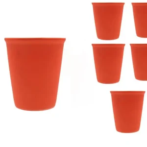 Alleen Vandaag Present Time cappuccino kop met rubber keramische coating – Set 6 stuks – Koffie mok – Kopje – Silk neon oranje