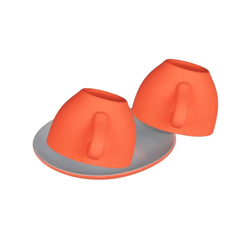 Present Time espresso kopje - Porselein rubber coated ceramic – Koffiekopje set 6 stuks – Espresso beker – Silk neon pink Lage Kosten
