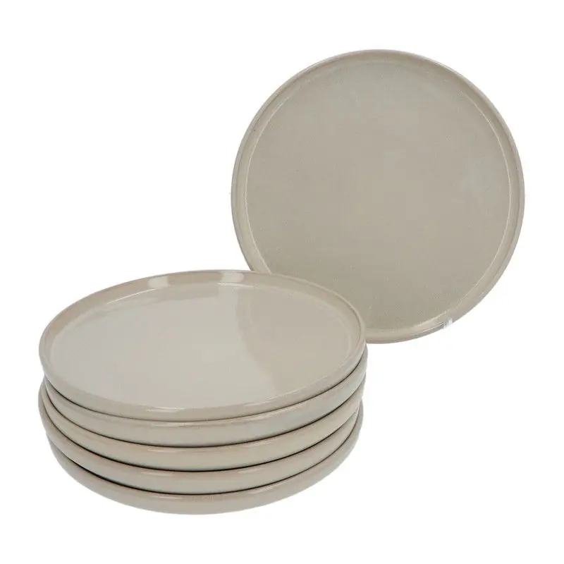 Flitsaanbieding Ontbijtborden Terre set 6 stuks Geglazuurd Keramiek 21 cm - Beige