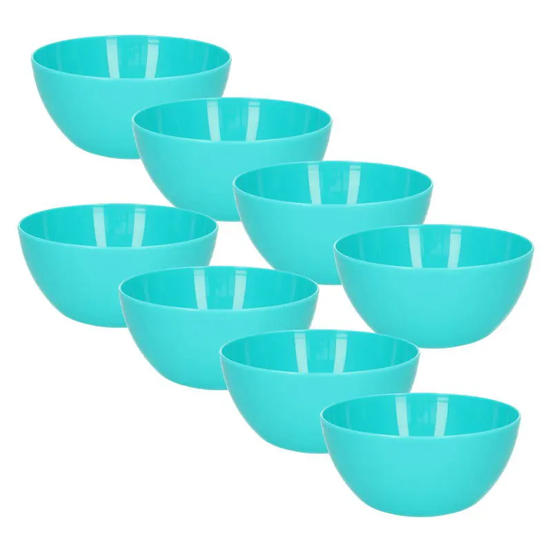Laatste Versie Plasticforte kommetjes/schaaltjes - 8x - kunststof - D14xH6 cm - blauw - Kommetjes