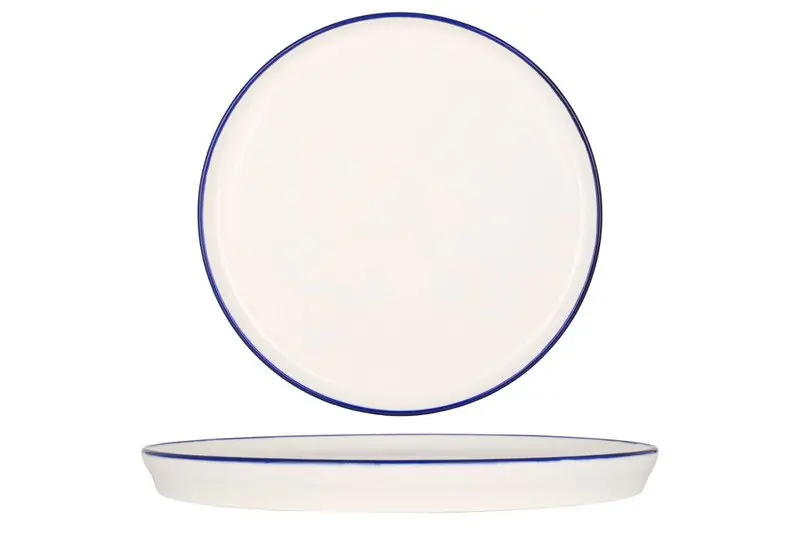 Limited Edition Rinart Dinerbord - Blue Edge - Porselein - 26 cm - set van 6