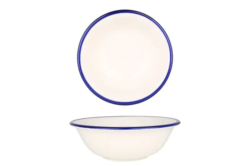 Favoriet Rinart Kommetje - Blue Edge - Porselein - 16 cm (400cc) - set van 6