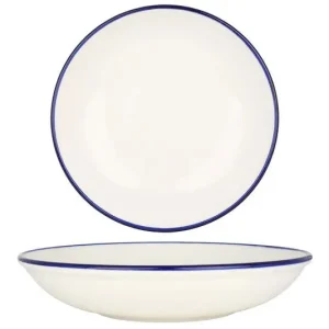 Handgemaakt Rinart Diepbord - Blue Edge - Porselein - 23 cm (900cc) - set van 6