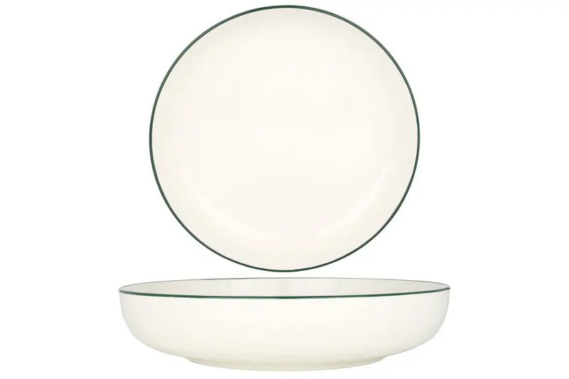 Rinart Diepbord - Green Edge - Porselein - 26 cm (2000cc) - set van 6 Geld-Terug-Garantie