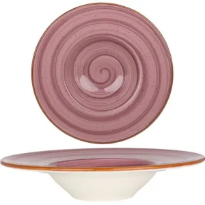 Bonna Pastabord - Aura Blackberry - Porselein - 28 cm (400cc) - set van 2 Ambachtelijk