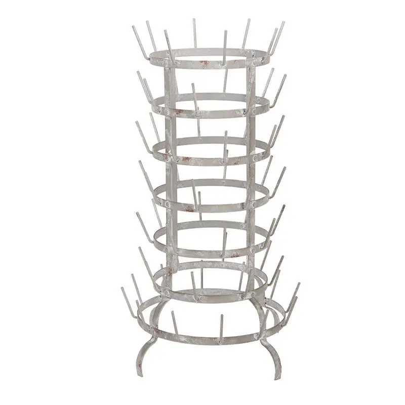 Clayre & Eef Mokkenrek Ø 37x66 cm Grijs Metaal Korting