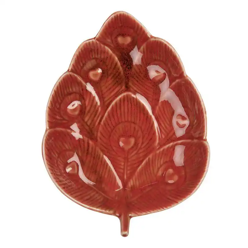 Uitverkoop Clayre & Eef Decoratie schaal 16x12x3 cm Rood Keramiek
