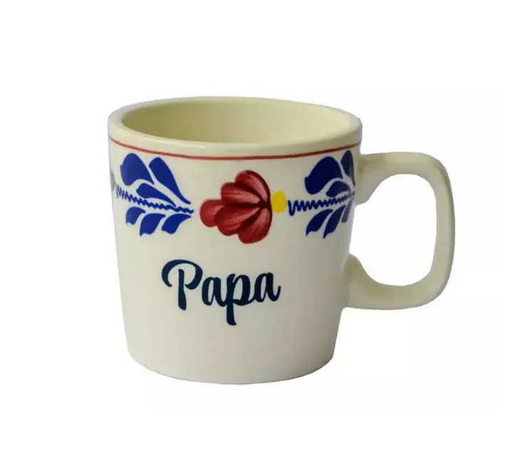 Boerenbont Beker Mok 0,2L met opdruk Papa Gratis Retour