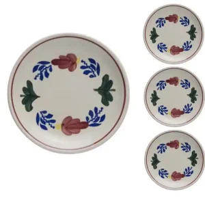 Aanbieding Boerenbont Gebaksbord diameter 16cm set 4 stuks Aardewerk