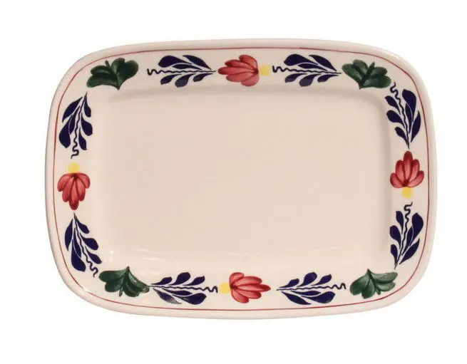 Garantie Inbegrepen Boerenbont Plateau 25x18 cm aardewerk set van 2 stuks