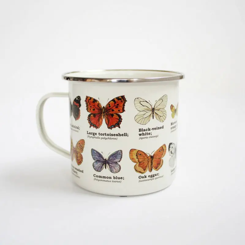 Tijdelijk Beschikbaar Gift Republic Butterflies - Emaille Mok