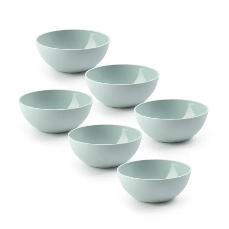 Plasticforte kommetjes/schaaltjes - 6x - dessert/ontbijt - kunststof - D17 x H7 cm - mintgroen - Kommetjes Handgemaakt