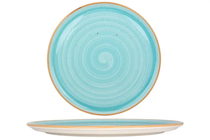 Lage Prijs Bonna Pizzabord - Aqua - Porselein - 32 cm - set van 2