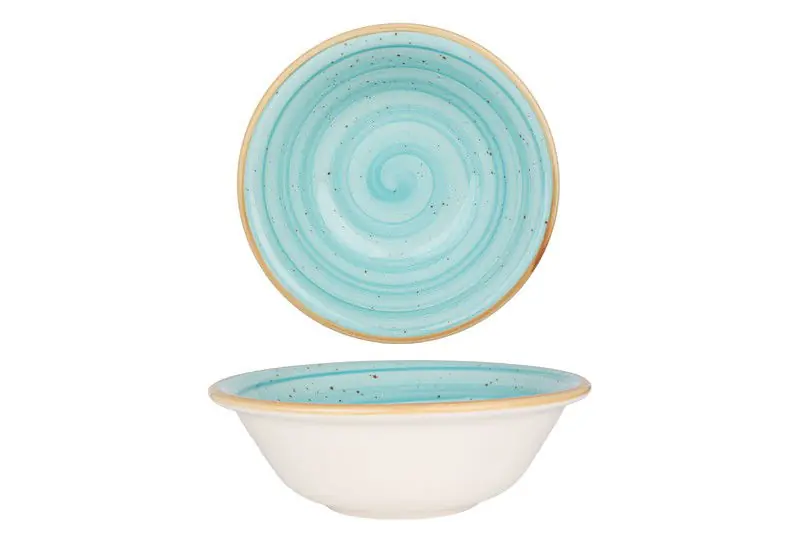 Laatste Versie Bonna Kommetje - Aqua - Porselein - 16 cm (400 cc) - set van 6
