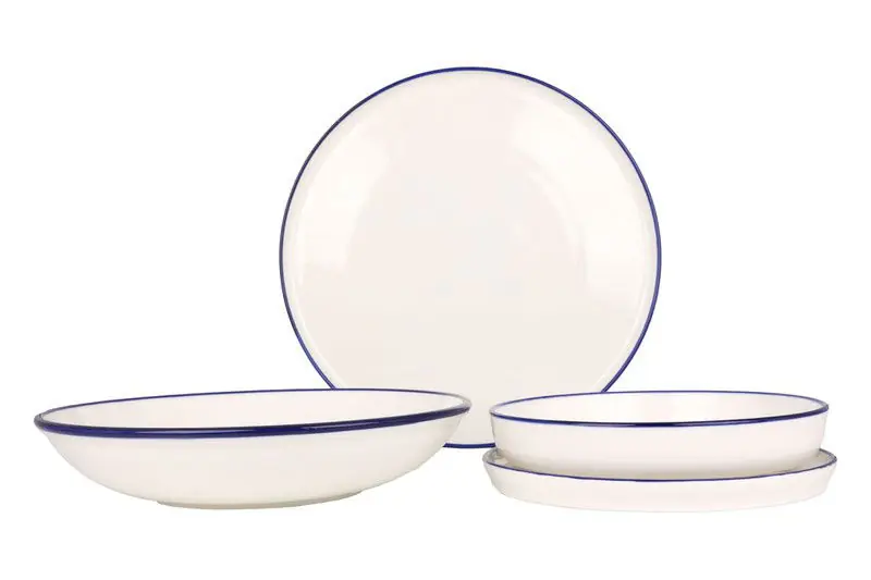 Koop Online Rinart Serviesset - Blue Edge - 24 delig - 6 Personen - Porselein