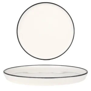 Topkwaliteit Rinart Dinerbord - Black Edge - Porselein - 28 cm - set van 6