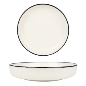 Rinart Kommetje - Black Edge - Porselein - 19 cm - set van 6 Wereldwijde Verzending