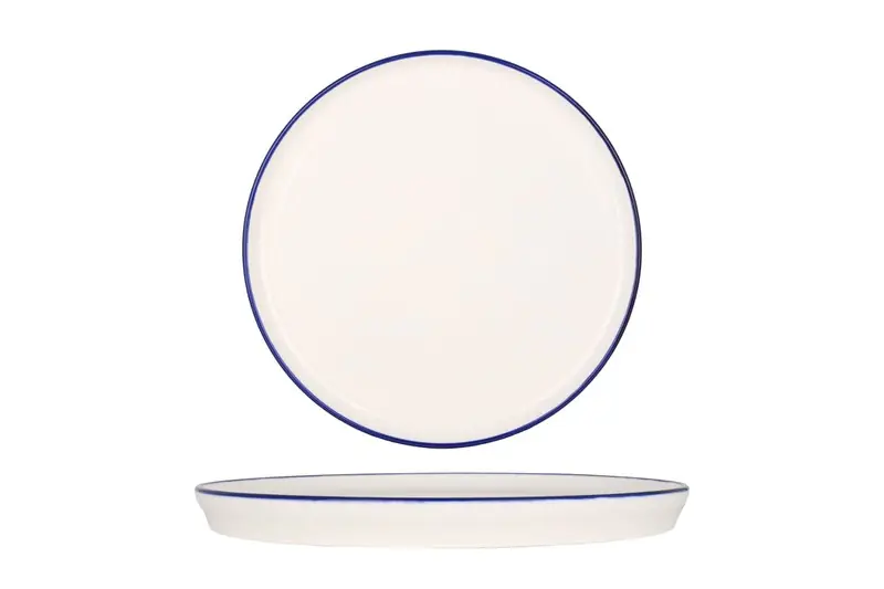 Dagaanbieding Rinart Dessertbord - Blue Edge - Porselein - 20 cm - set van 6