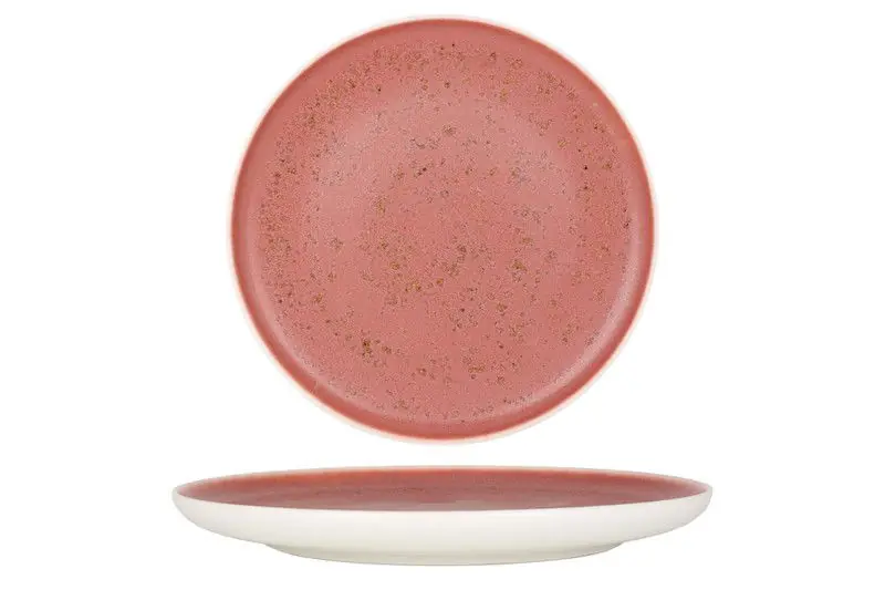Rinart Dinerbord - Rosa - Porselein - 25 cm - set van 6 Plaats Bestelling