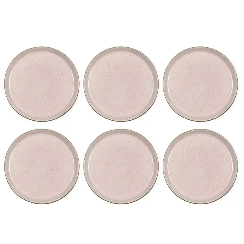 Veilige Betaling Bitz® Gastro - 6 stuks Aardewerk Dinerborden 27x2,5 cm Grijs/Roze 821402