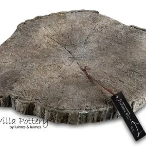 Villa Pottery Schaal houtlook Bhutan - 47.5x35x5 Handgemaakt