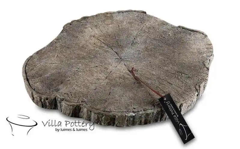 Villa Pottery Schaal houtlook Bhutan - 47.5x35x5 Handgemaakt