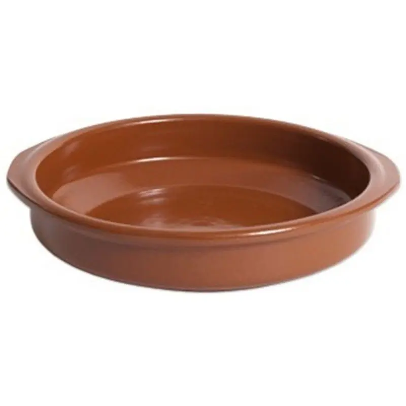 Tapas serveer/ovenschaaltje - Spaans terracotta - D22 x H5 cm - Snack en tapasschalen Bestseller