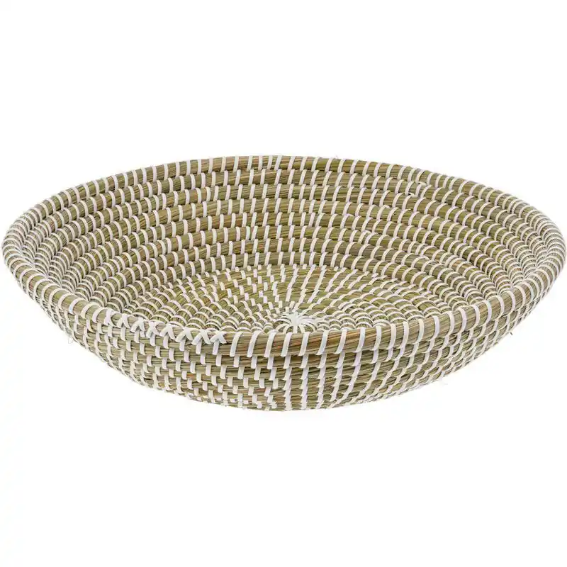 Beperkte Voorraad EH Fruitschaal Rattan - gevlochten riet - D35 x H8 cm - fruitmand - Fruitschalen
