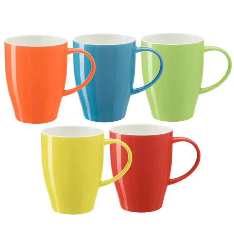 Merkproduct Bellatio Design Koffie mokken/bekers Paris - 5x - porselein - multi kleuren - 350 ml - Bekers