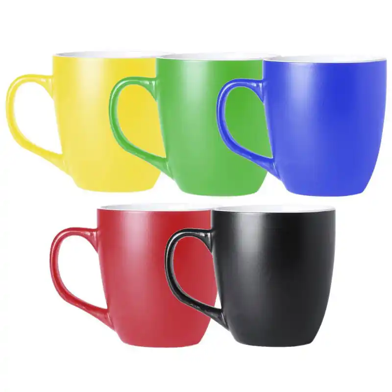 Topkwaliteit BD Koffie mokken/bekers Artista - 10x - keramiek - met oor - multi kleuren - 440 ml - Bekers