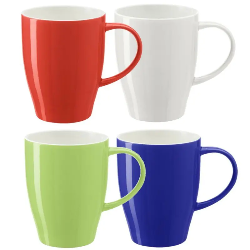 Lage Kosten Bellatio Design Koffie mokken/bekers Paris - 4x - porselein - multi kleuren - 350 ml - Bekers