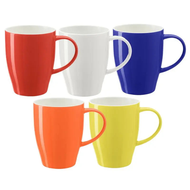 Origineel Bellatio Design Koffie mokken/bekers Paris - 5x - porselein - multi kleuren - 350 ml - Bekers