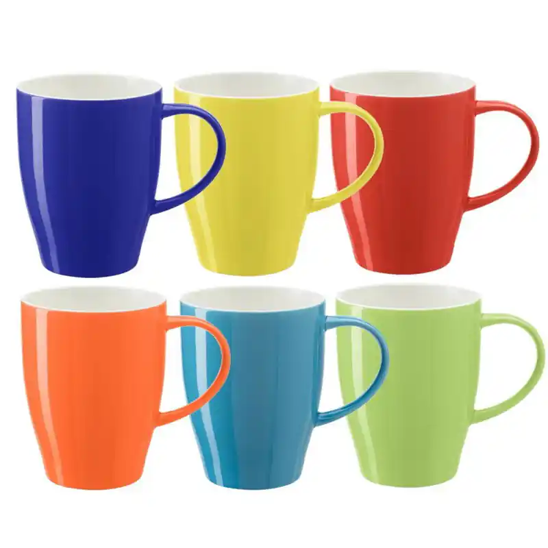 Speciale Aanbieding Bellatio Design Koffie mokken/bekers Paris - 6x - porselein - multi kleuren - 350 ml - Bekers