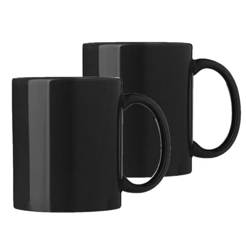Limited Edition Bellatio Design Koffie mokken/bekers Nantes - 2x - keramiek - met oor - zwart - 300 ml - Bekers