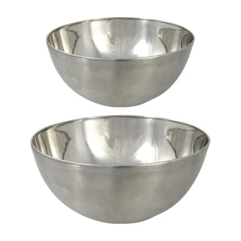 In De Mode Svenska Living Salade/serveer schalen - mat zilver - RVS - 29 en 23 cm - keuken accessoires - Serveerschalen