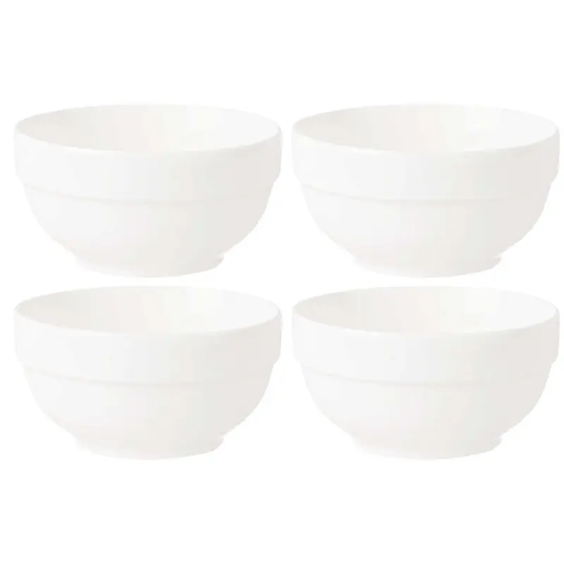 Betrouwbaar Kommetjes/serveer schaaltjes - 4x - Kendai - porselein - D13 x H6.5 cm - ivoor wit - Stapelbaar - Kommetjes