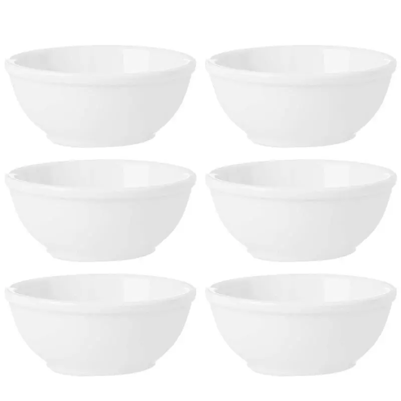 Fabrieksprijs Kommetjes/serveer schaaltjes - 6x - Hendai - porselein - D13 x H5 cm - ivoor wit - Stapelbaar - Kommetjes