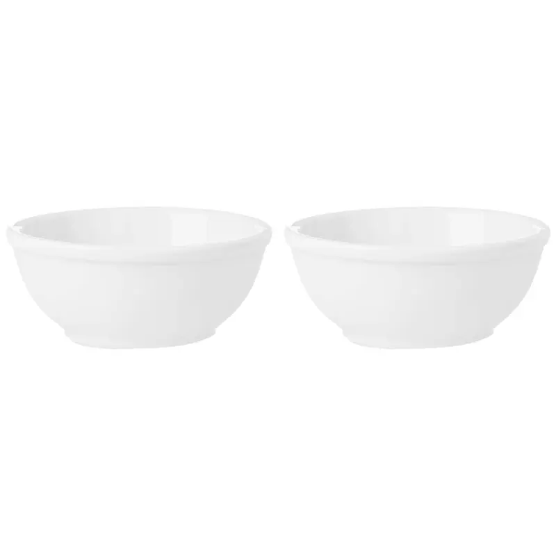 Alleen Vandaag Kommetjes/serveer schaaltjes - 2x - Hendai - porselein - D13 x H5 cm - ivoor wit - Stapelbaar - Kommetjes
