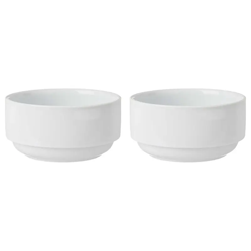 Groothandel Kommetjes/serveer schaaltjes - 2x - Sendai - porselein - D13 x H6.5 cm - ivoor wit - Stapelbaar - Kommetjes