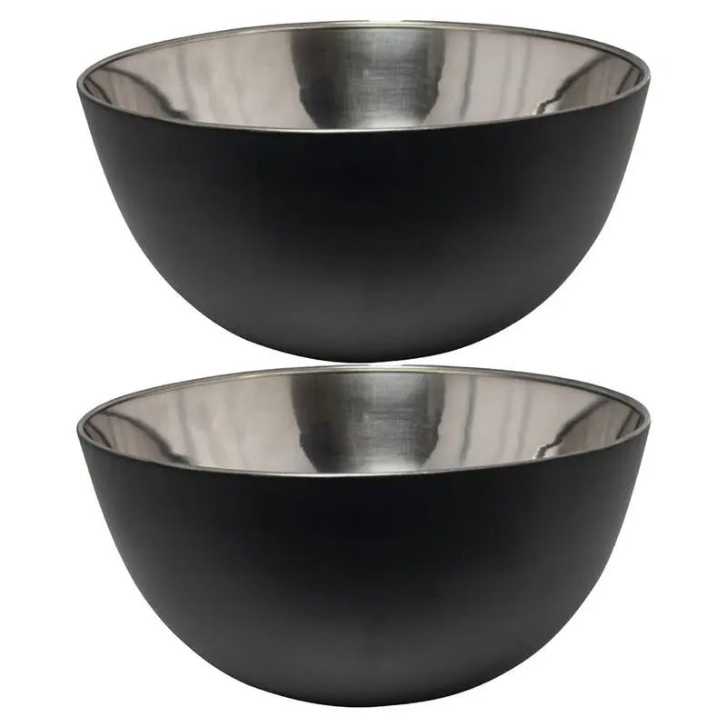 Svenska Living - 2x - Kommetjes/schaaltjes - mat zwart - RVS - D13 x 7 cm - serveerschalen - Serveerschalen Wereldwijde Verzending