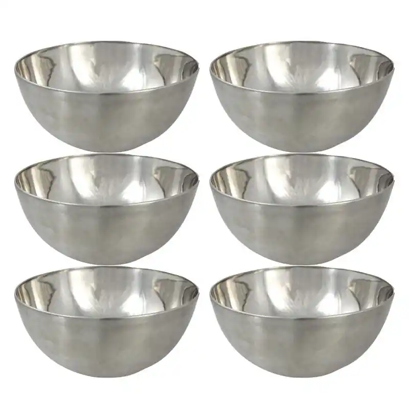 Aanbieding Svenska Living Kommetjes - 6x - schaaltjes - mat - RVS - 13x7cm - Serveerschalen